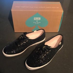 Katespade glitter black keds